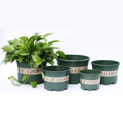 China Hard Durable Plastic Gallon Pot Nursery Pot With Saucer For Indoor And Outdoor Garden Planting for sale