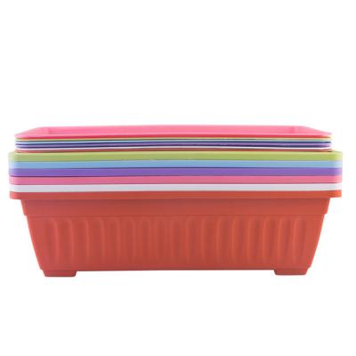 China CLASSIC Plastic Rectangle Planter Box Planting Container Flower Pot For Home Garden Windowsill Patio Porch for sale