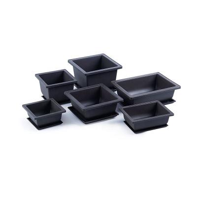 China Hard Training Pots Plastic Rectangle Square Bonsai Plants Flower Tree Growing Pots With Humidity Trays for sale