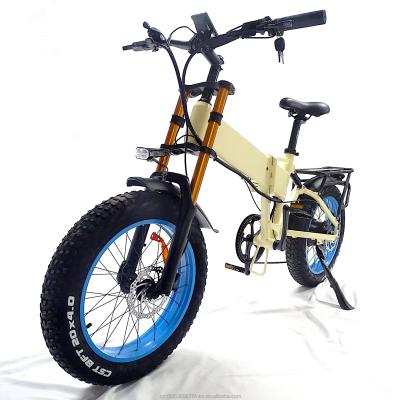 China Aluminum alloy city electric bicycle 1000W48V motor 17.5AH48V lithium battery 20 inch electric folding electric bicycle for sale