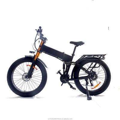 China Aluminum Alloy 17.5Ah Lithium Battery Fat Bike 26inch Tires 48v 750w Electric Folding Mountain Bikes for sale