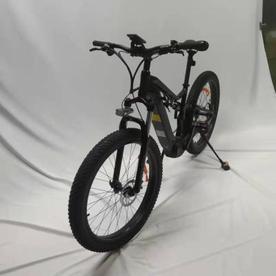 China Aluminum Alloy Mid Drive 27.5 Spoke Center Aluminum Alloy Frame Full Suspension 500W/48V Battery Motor12.8ah Electric Mountain Bike for sale