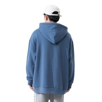 China Anti-wrinkle solid color purple plus size casual pullover men hooded sweatshirts for sale