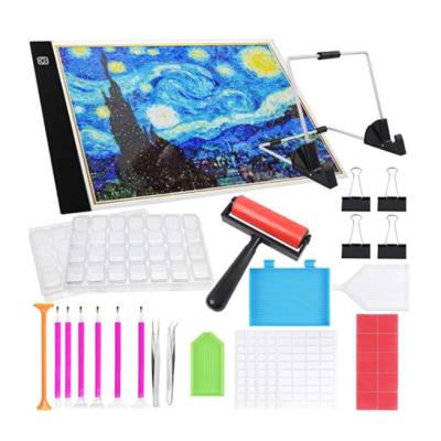 China Abstract Tablet Diamond Painting Tools And Accessories Kit For Adults And Kids USB LED Light Protector for sale