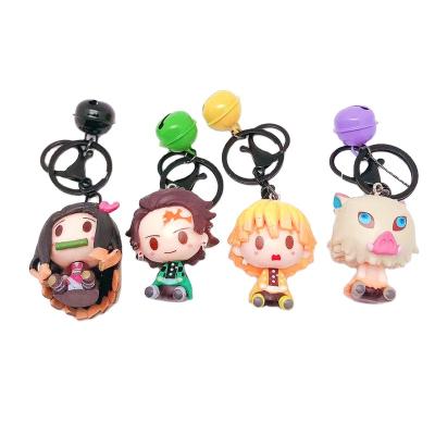 China Wholesale Anime Demon Slayer Keychain Cute Kamado Tanjirou Agatsuma Zenitsu Toy Pendant Keychain for sale