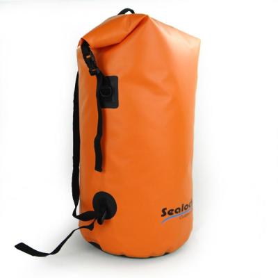 China Orange Waterproof Rucksack Bag Strong Waterproof Backpack Bag For Traveling , Camping for sale