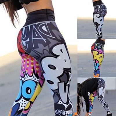 China New Print Breathable Cartoon Soft Warm Thick Pattern Sports Fitness Yoga Pants High Waist Yoga Gaiters for sale