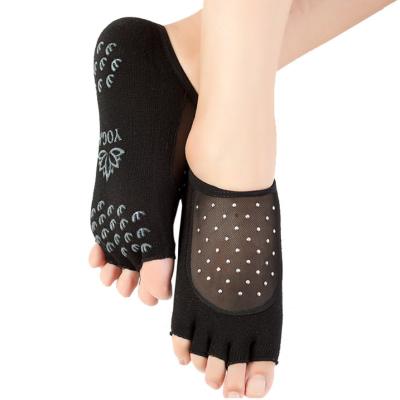 China Low Cut Mesh Open Toe Yoga Socks Breathable Non Slip Open Grip Sports Anti Slip Sock Pilates Sock for sale