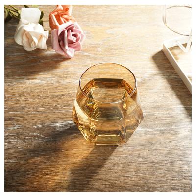 China Unique New Product American Design Style Diamond Crystal Whiskey Glass Octagon Whiskey Glass for sale