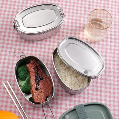 China Custom Logo Freshness Preservation Japanese Food Container Bento Lunch Box 304 Stainless Steel Lunch Box for sale