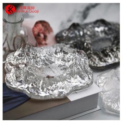 China Home Ashtray Color Crystal Glass Transparent Ashtray Fasion Ocean Creative Heart Shaped Ashtray for sale