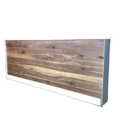 China Modern Design Convertible Wood Slat Reception Eco Friendly Solid Wood Reception Desk for sale