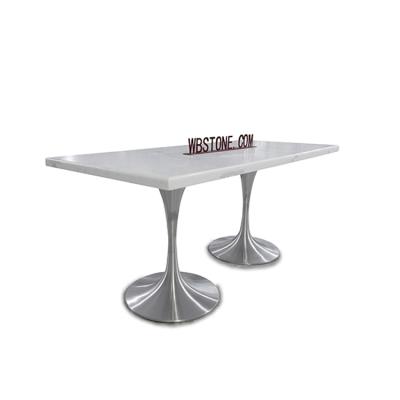 China Home Living Room Juice Shop Dining Convertible Stainless Steel Luxury Artificial Base Stone Table For Sale for sale