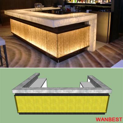 China Seamless Joints Commercial Artificial Stone Led Counter Mini Hotel Nightclub Bar Furniture Cocktail Table for sale