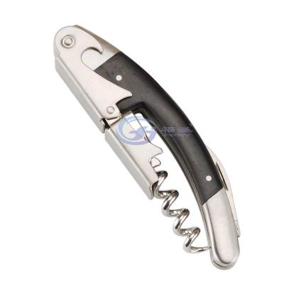 China Stocked Stainless Steel Wine Bottle Opener Corkscrew With Wooden Handle for sale