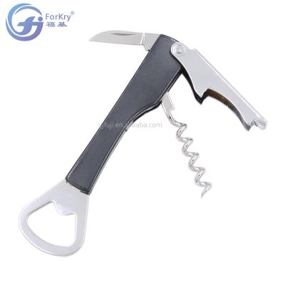 China Stocked FORKRY Promotional Gift Stainless Steel Wine Bottle Opener Cheap Corkscrew 3 in 1 for sale