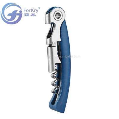 China FORKRY Stainless Steel Wine Bottle Opener Stocked Plastic Corkscrew With Colored Picks for sale