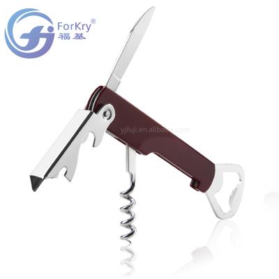 China FORKRY Gift Stocked Hot Selling Plastic Stainless Steel Wine Opener Plastic Corkscrew for sale