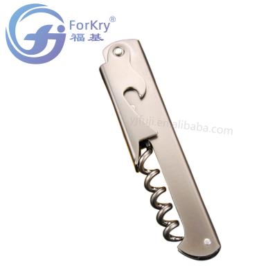 China Forkry Vintage Stocked Goods Nickel Plating Stainless Steel Wine Bottle Opener Plating Corkscrew Without Knife for sale