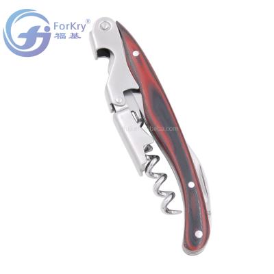 China FORKRY High Quality Hot Selling Stocked Classic Stainless Steel Wine Bottle Opener Classic Corkscrew with micarta handle for sale