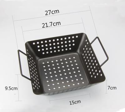 China Stainless Steel BBQ Tray Grills Portable Vegetables Meat Tray Home Cooking Outdoor Camping Non-Stick BBQ Tool for sale