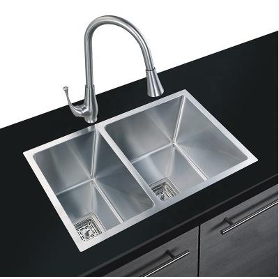 China Modern Canadian American SUS 304 Stainless Steel Without Undermount And Double Bowl Kitchen Faucet Amaxo China Suppliers for sale