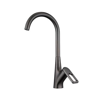 China Newest Sense Faucets Hot Sales Kitchen Faucets Mixer Taps Brass Single Handle Black Faucets for sale