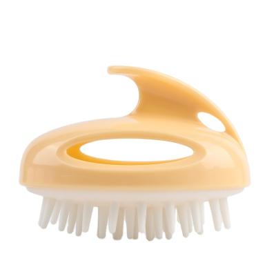 China Waterproof Hair Scalp Massager TPR Hair Scalp Massager Shampoo Brush Yellow for sale