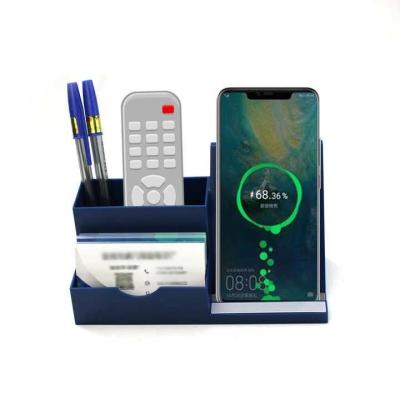 China Mobile Phone Pen Holder Business Card Storage Box Wireless Fast Charging 15W Wireless Charger For Mobile Phone/Watch/Headset for sale