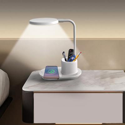 China Mobile Phone Table Lamp Pen Holder Wireless Fast Charging 15W Wireless Charger For Mobile Phone/Watch/Headset for sale