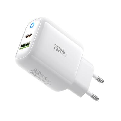 China Mobile Phone UK US EU IN Plug GaN Tech 25W PD+QC3.0 Mini USB C Charger For iPhone 13.12 Mini Pro Max For iPad for sale