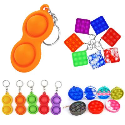 China Eco - Friendly Material Anti Stress Wiggle Toy Silicone Bubble Sensory Sound Key Chain for sale