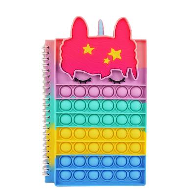 China High Quality Promotion Unicorn 40pages A5 Push Noise Busy Person Bubble Toys Notebook for sale