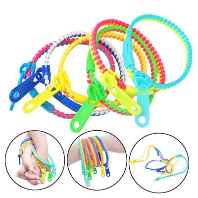 China ABS Plastic Colorful Relaxation Zipper Bracelet Wiggle Person Toy For Kids for sale