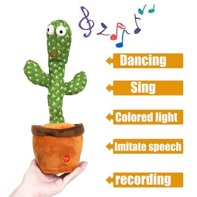 China Funny Electric Dancing Plush Toy Repeat What You Say Cactus Singing Cacti For Home Decoration And Kids Play for sale