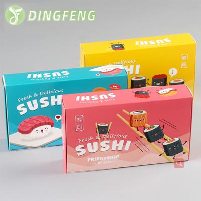 China DF Recyclable Manufacturing Logo Sushi Fast Food Packing Box Ad Box Cardboard Shipping Custom Paper Box for sale