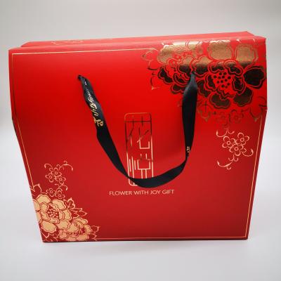 China Festival Recyclable Gift Box Factory Direct Selling Paper Box Packaging Box Red Bronzing Hard Printing for sale