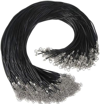 China Factory direct sales cotton material high quality black waxed necklace cord with clasp wholesale for sale