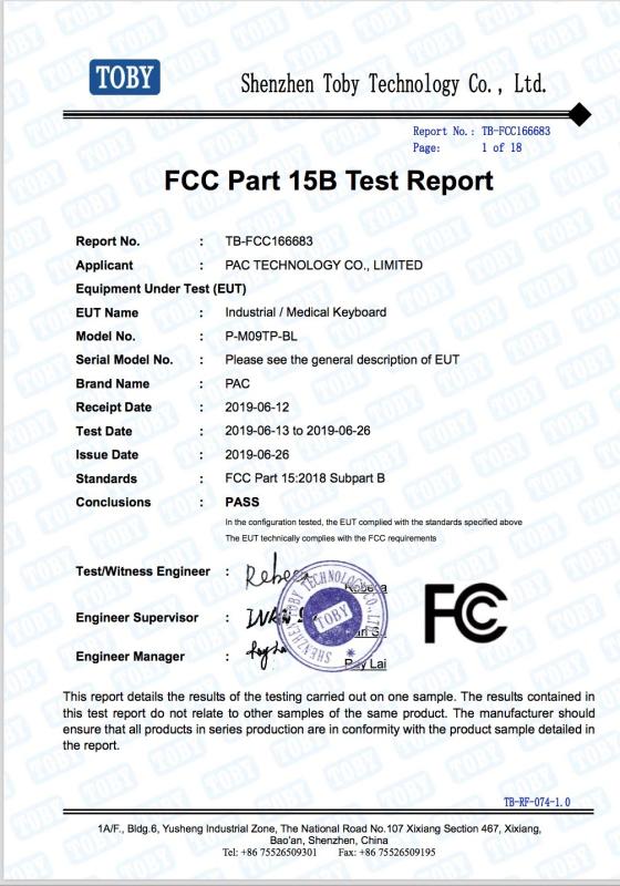 FCC - SHENZHEN PAC TECHNOLOGY CO., LTD