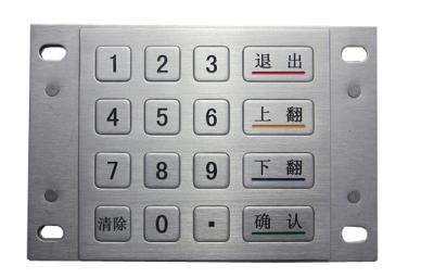 China Rugged vandal proof 16 key Encryption industrial metal keypad for bank ATM application for sale