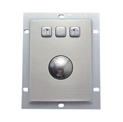 China 38.mm trackball mouse pointing device with metal panel mounting, USB or PS/2 interface for sale