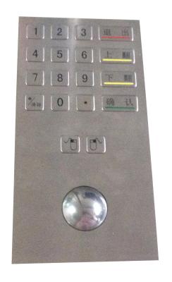 China Weather proof industrial 16 key custom metallic keypad with optical trackball optional for sale