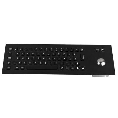 China Black titanium marine industrial metal keyboard with 38.mm trackball, panel mounting for sale