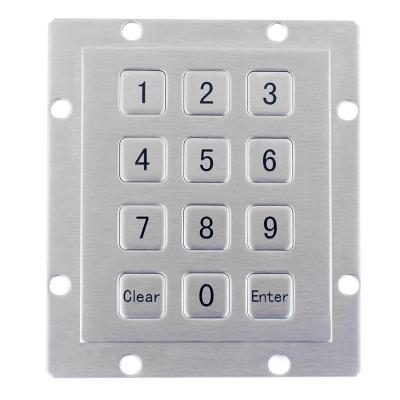 China hole mounting numeric industrial metal keypad with 12 keys for kiosk matrix keypad for sale