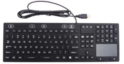 China Illuminated industrial IP68 washable keyboard with touch screen mouse for medical for sale