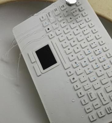 China Medical grade IP68 CE, FCC rugged silicone keyboard with track pad and USB cap for sale