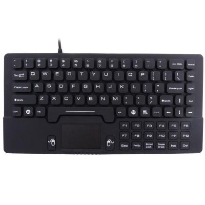 China IP68 OEM kiosk silicone black keyboard with built-in compact touchpad for sale