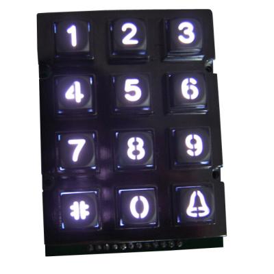 China door security industrial phone keypad with 12 metal key and white backlit for sale