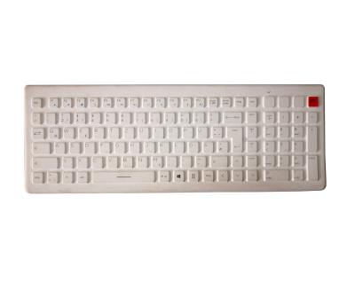 China Teclado lavable inalámbrico trasero del arco 2.4G por el silicón blanco y la dongle del USB en venta