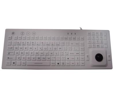 China Backlit Antibacterial Peripherals Medical Keyboard With Black Trackball By Silicone for sale